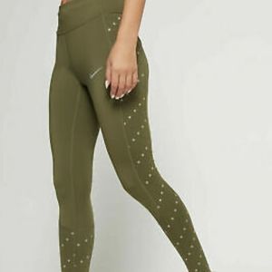 Nike Flash Tight Fit olive green workout leggings size Small